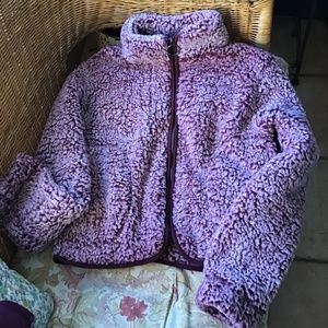 Me Jane  Burgundy very soft full zip “wobbie” jacket with hidden pockets Size L